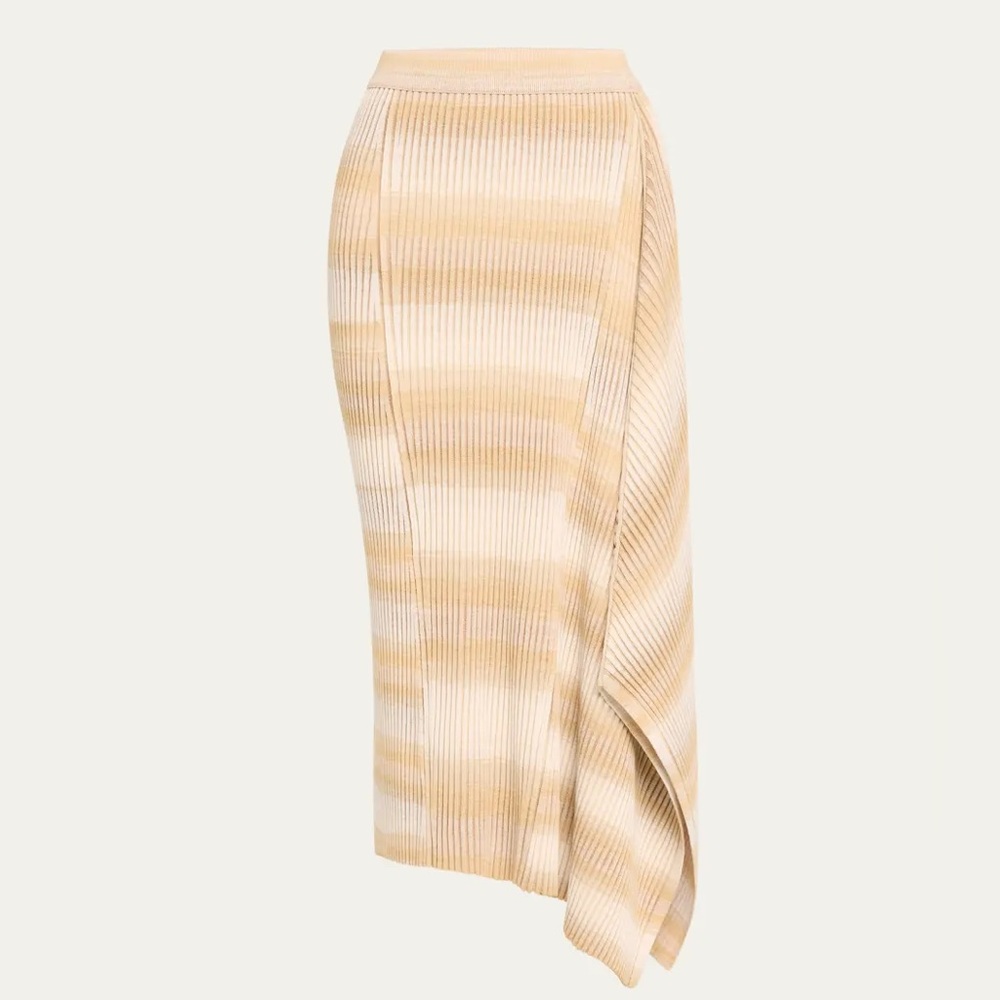 Simkhai Caelan Asymmetrical Ribbed Skirt in Sand Multi - Picture 2 of 11